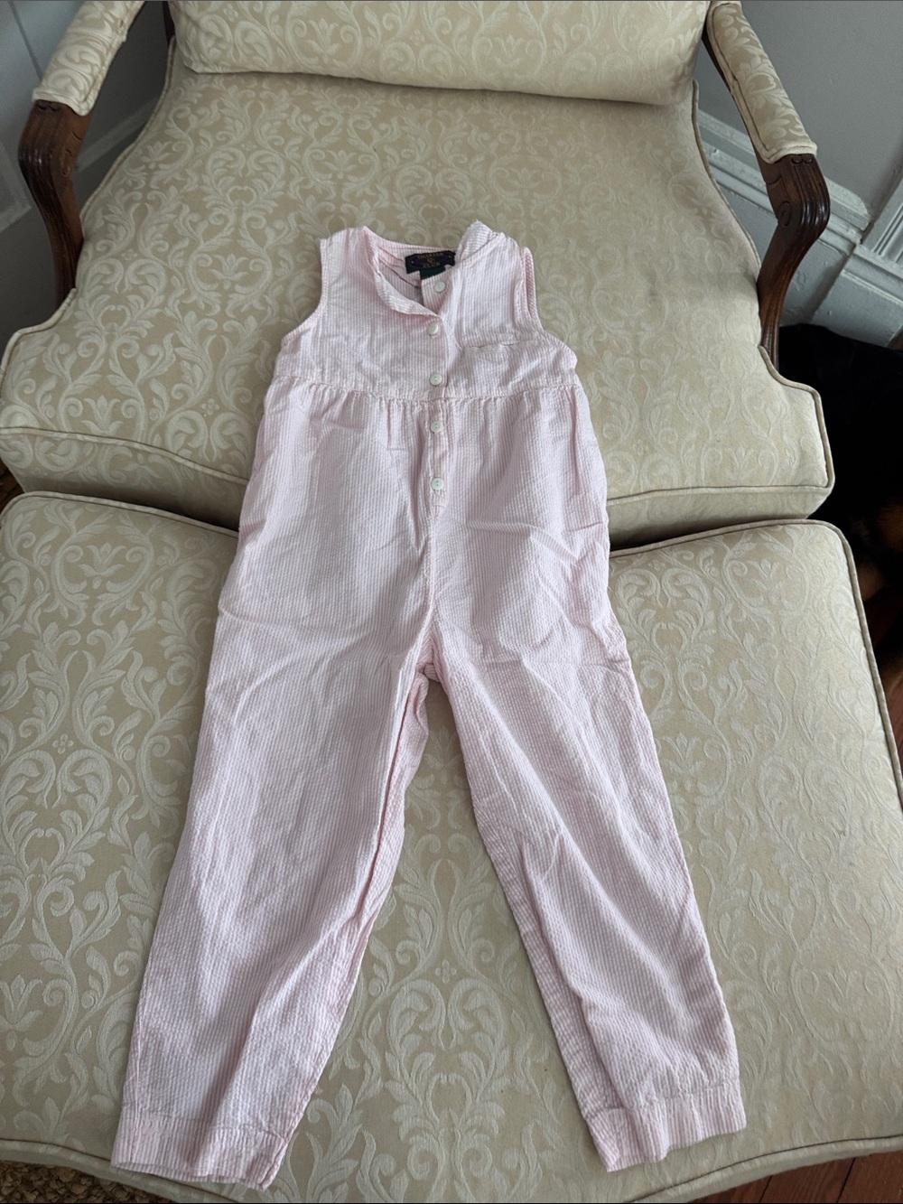 Charter Club Light Pink Seersucker Sleeveless One-Piece